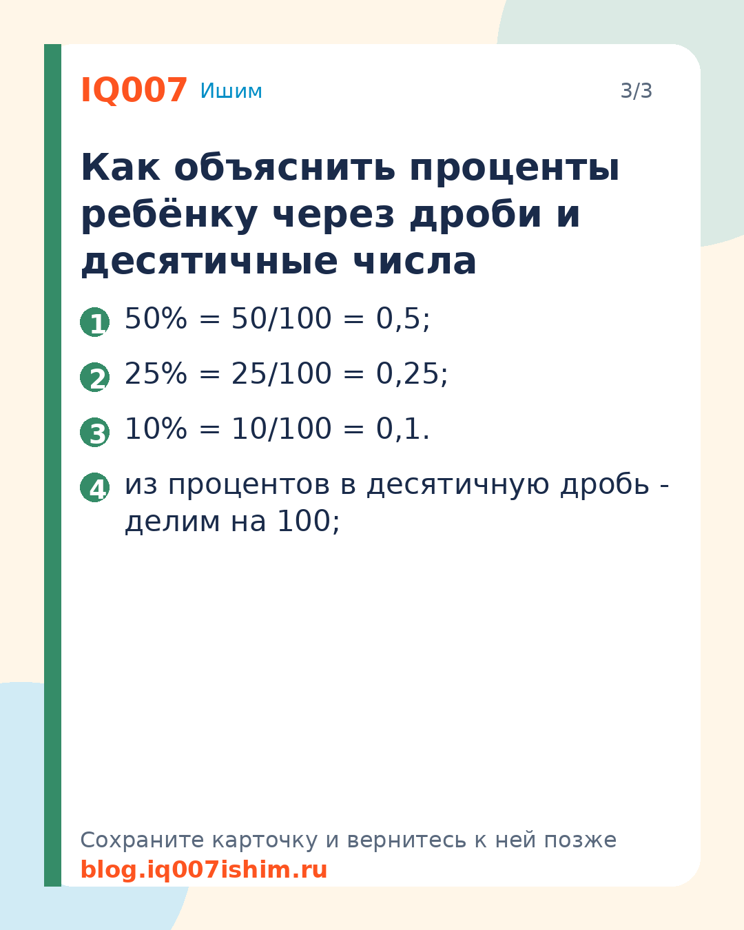 Как объяснить ребёнку проценты: простые примеры: Как объяснить проценты ребёнку через дроби и десятичные числа